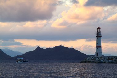 Deniz kenti Bodrum ve muhteşem gün batımları. Mugla, Türkiye
