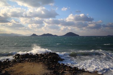 Deniz kenti Bodrum ve muhteşem gün batımları. Mugla, Türkiye