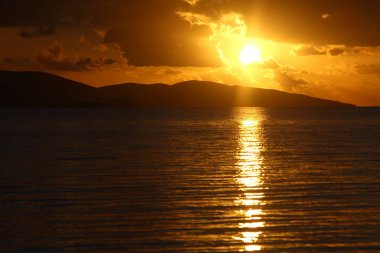 Deniz kenti Bodrum ve muhteşem gün batımları. Mugla, Türkiye