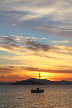 Deniz kenti Bodrum ve muhteşem gün batımları. Mugla, Türkiye