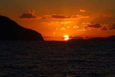 Deniz kenti Bodrum ve muhteşem gün batımları. Mugla, Türkiye