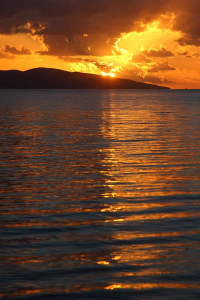 Seaside Cidade Bodrum Pôr Sol Espetacular Mugla Turquia — Fotografia de Stock