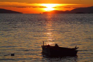 Deniz kenti Bodrum ve muhteşem gün batımları. Mugla, Türkiye