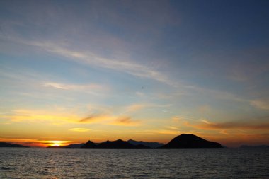 Deniz kenti Bodrum ve muhteşem gün batımları. Mugla, Türkiye