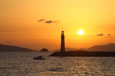 Deniz kenti Bodrum ve muhteşem gün batımları. Mugla, Türkiye