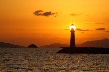 Deniz kenti Bodrum ve muhteşem gün batımları. Mugla, Türkiye