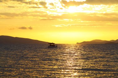Deniz kenti Bodrum ve muhteşem gün batımları. Mugla, Türkiye