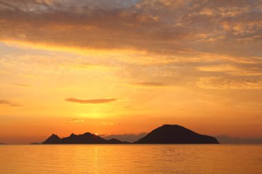 Deniz kenti Bodrum ve muhteşem gün batımları. Mugla, Türkiye