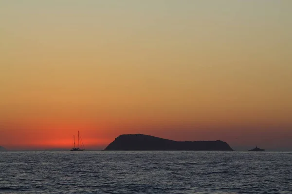 Staden Bodrum Vid Havet Och Spektakulära Solnedgångar Mugla Turkiet — Stockfoto