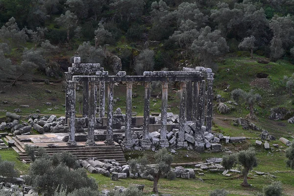 Columnas Del Antiguo Templo Zeus Euromos Eran Una Ciudad Antigua — Foto de Stock