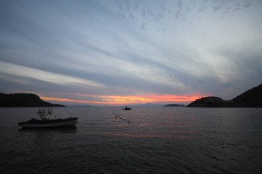 Deniz kenti Bodrum ve muhteşem gün batımları. Mugla, Türkiye