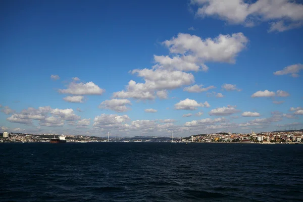 Vista Panorâmica Istambul Estreito Bósforo Cruzeiro Marítimo Estreito Com Vista — Fotografia de Stock