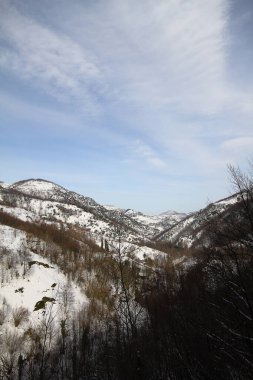 Bir kış günü altında karda