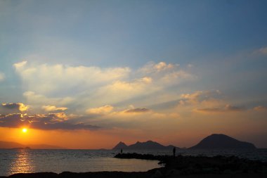 Deniz kenti Bodrum ve muhteşem gün batımları. Mugla, Türkiye
