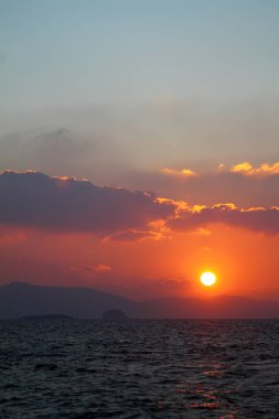 Deniz kenti Bodrum ve muhteşem gün batımları. Mugla, Türkiye