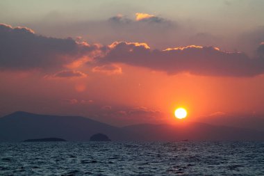 Deniz kenti Bodrum ve muhteşem gün batımları. Mugla, Türkiye