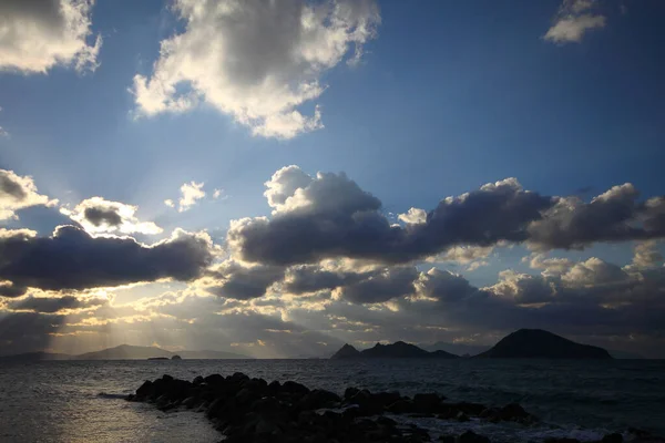 Seaside Cidade Bodrum Pôr Sol Espetacular Mugla Turquia — Fotografia de Stock