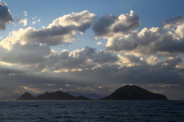 Seaside Cidade Bodrum Pôr Sol Espetacular Mugla Turquia — Fotografia de Stock