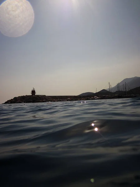 Escena Submarina Luz Del Sol Peces Vida Submarina Mar Submarino — Foto de Stock