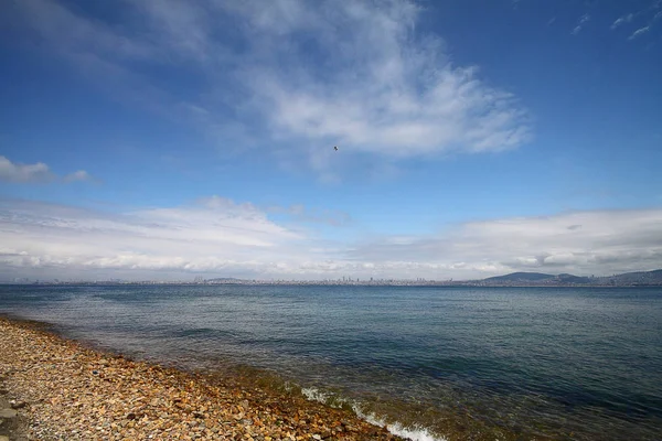 Vista Panorámica Estambul Desde Estrecho Del Bósforo Crucero Marítimo Por —  Fotos de Stock