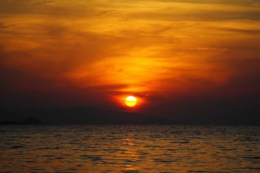 Deniz kenti Bodrum ve muhteşem gün batımları. Mugla, Türkiye