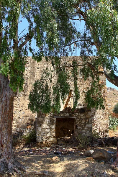 Old House Built Bricks Stone Simple Village Architecture Exterior View — Stock Photo, Image