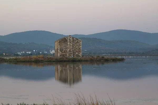 Romos Kőház Tükörkép Bodrum Törökország — Stock Fotó