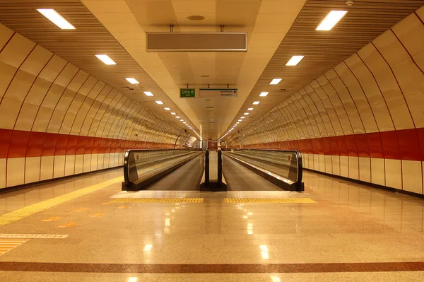 Metro Tren Plataforma Interior Vacía Estación Ferrocarril Sin Transporte Transporte — Foto de Stock