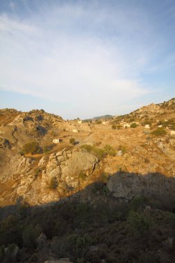 Yaz sıcağında kuru bir devedikeni olan bulutlarla dolu güneşli bir gün..