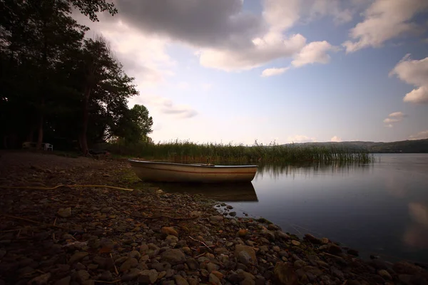 Puesta Sol Lago Hermosa Naturaleza Puesta Del Sol Paisaje Nocturno — Foto de Stock