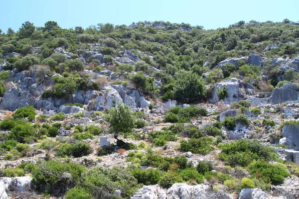 Flooded Ancient Lycian City Result Earthquake City City Simena Vicinity — Stock Photo, Image