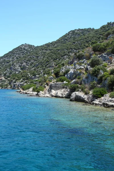 Flooded Ancient Lycian City Result Earthquake City City Simena Vicinity — Stock Photo, Image