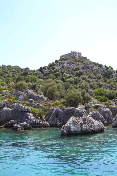 Flooded Ancient Lycian City Result Earthquake City City Simena Vicinity — Stock Photo, Image