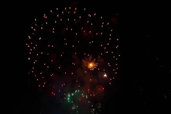 Celebration Fireworks Black Background — 스톡 사진