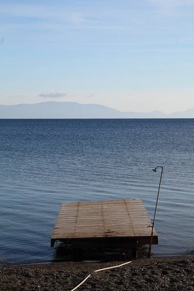 Antiguo Muelle Madera Abandonado Río Campo — Foto de Stock