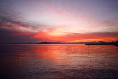 Deniz kenti Bodrum ve muhteşem gün batımları. Mugla, Türkiye