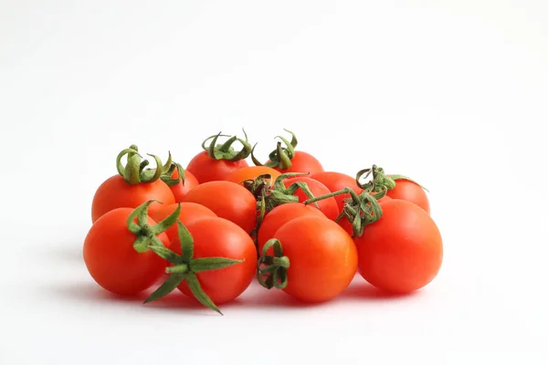 Tomates Cherry Aislados Sobre Fondo Blanco Primer Plano Copiar Espacio — Foto de Stock