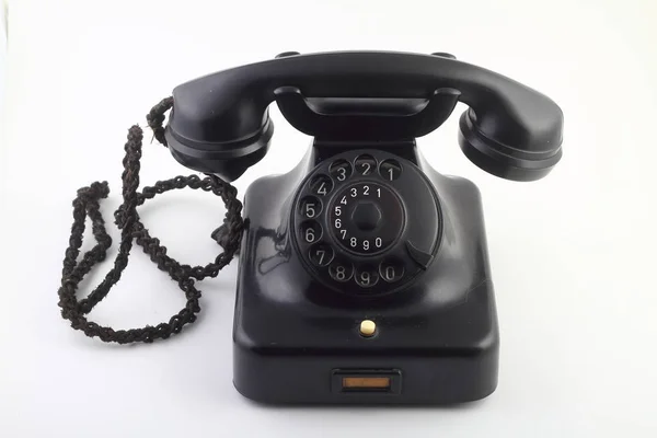 Velho Telefone Vintage Isolado Fundo Branco — Fotografia de Stock