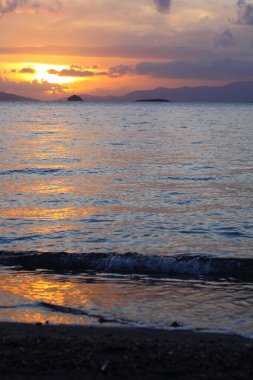 Deniz kenti Bodrum ve muhteşem gün batımları. Mugla, Türkiye