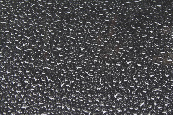 Beautiful Background Texture Rain Water Drops Grey Black Metal Surface — Stock Photo, Image