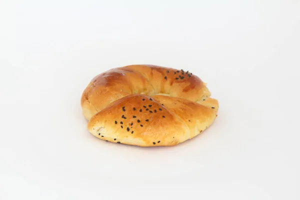 Türkischer Bagel Acma Auf Weißem Hintergrund — Stockfoto