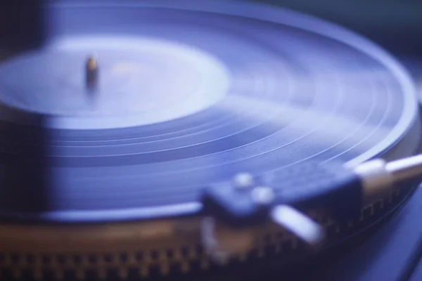 Vieux Disque Vinyle Avec Chemin Coupure Turntable Vinyl Record Playing — Photo