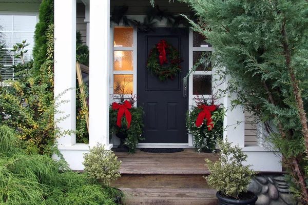 Christmas front door — Stock Photo, Image