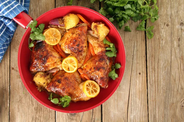 Roasted Chicken dinner — Stock Photo, Image