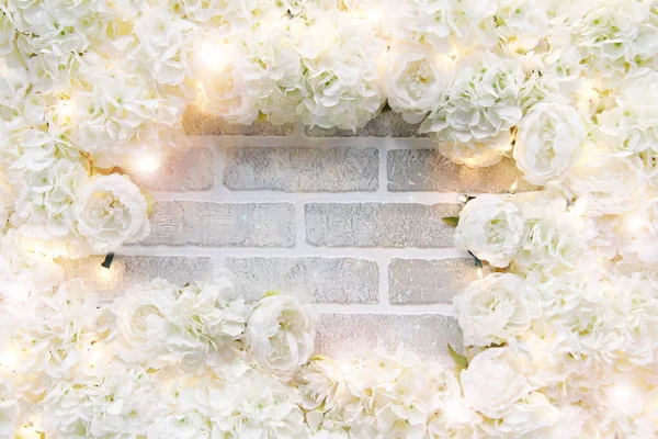 White rose frame — Stock Photo, Image