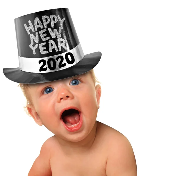 Bonne année 2020 bébé garçon. Bébé portant un heureux Nouvel An t — Photo