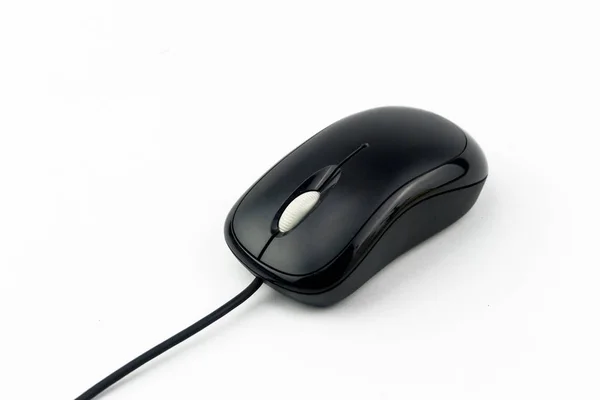 Aislado de ratón cableado negro — Foto de Stock