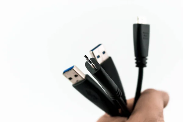 Cable de datos Micro 3 aislado — Foto de Stock