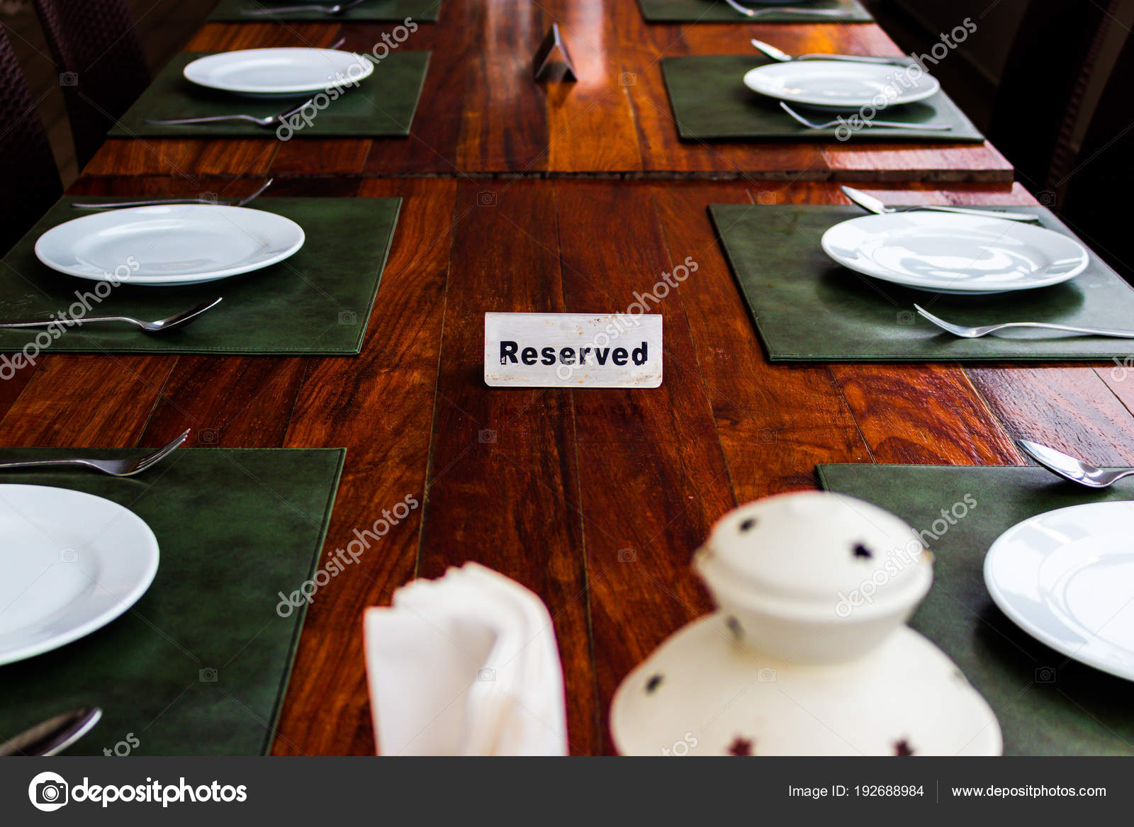 Dining Table Wooden Dining Table Dish Set Stock Photo C Vckeng 192688984