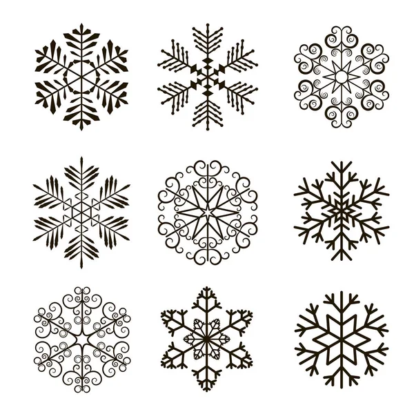 Kerstmis sneeuwvlokken. — Stockvector